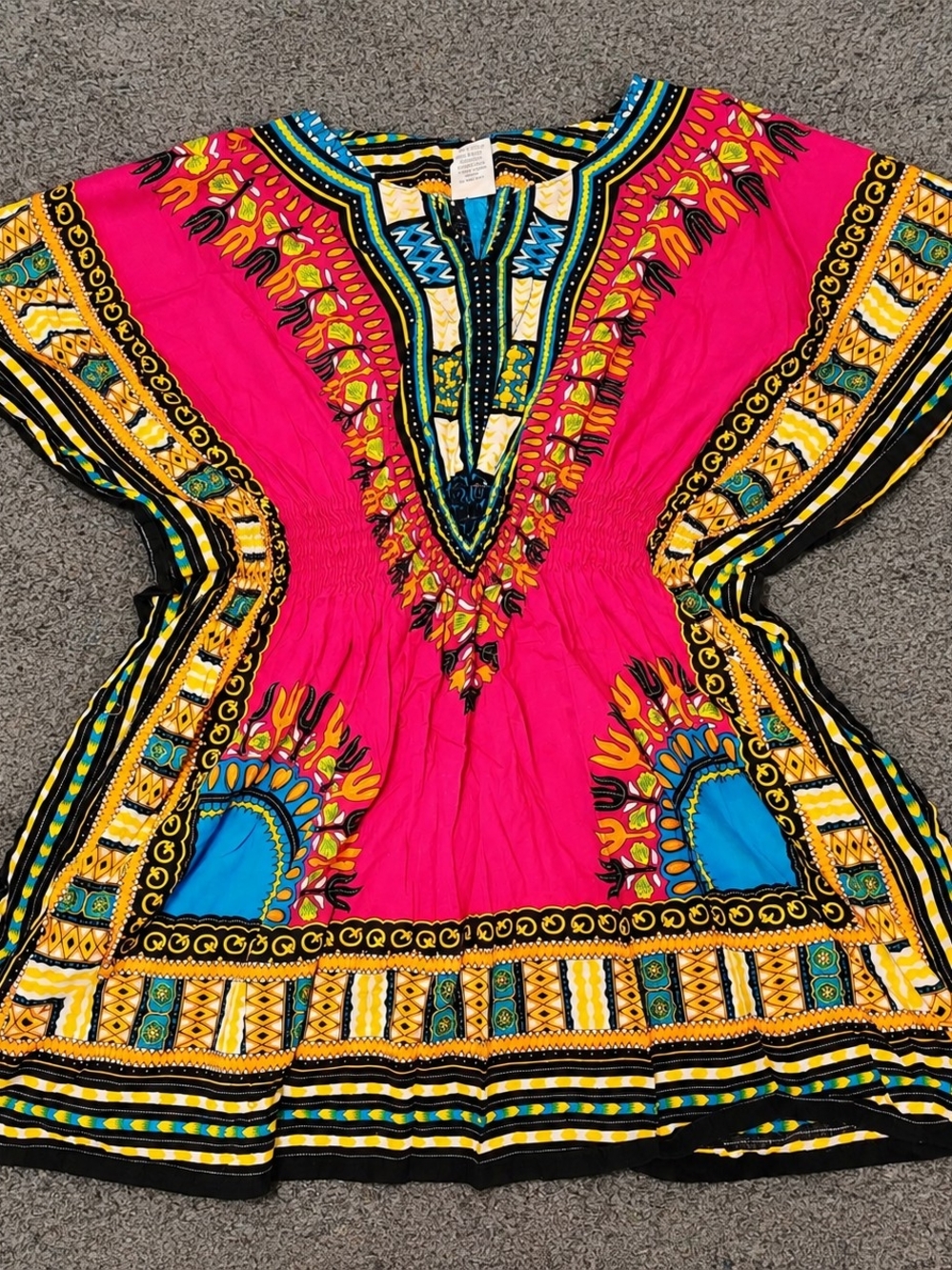 Women’s Bright Pink Dashiki-Style Boho Dress